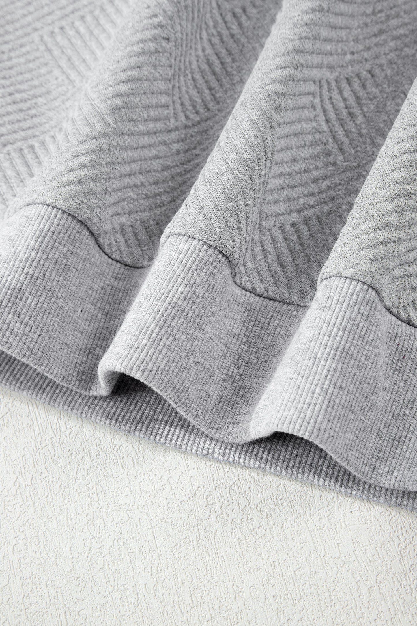 Textured Half-Zip Long Sleeve Sweatshirt