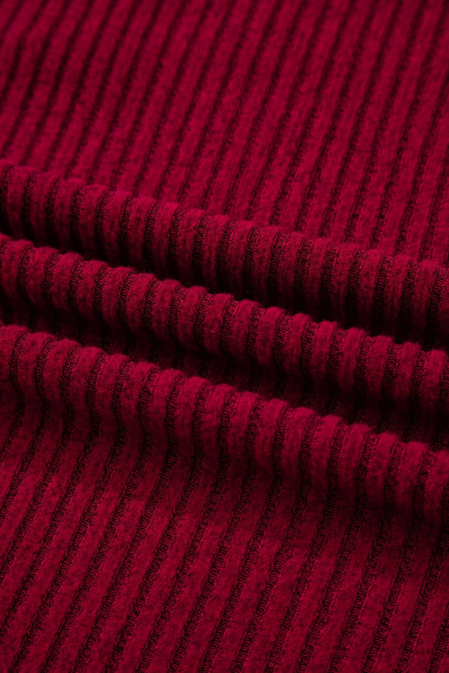 Bow Back Ribbed Knit V-Neck Drop Shoulder Top