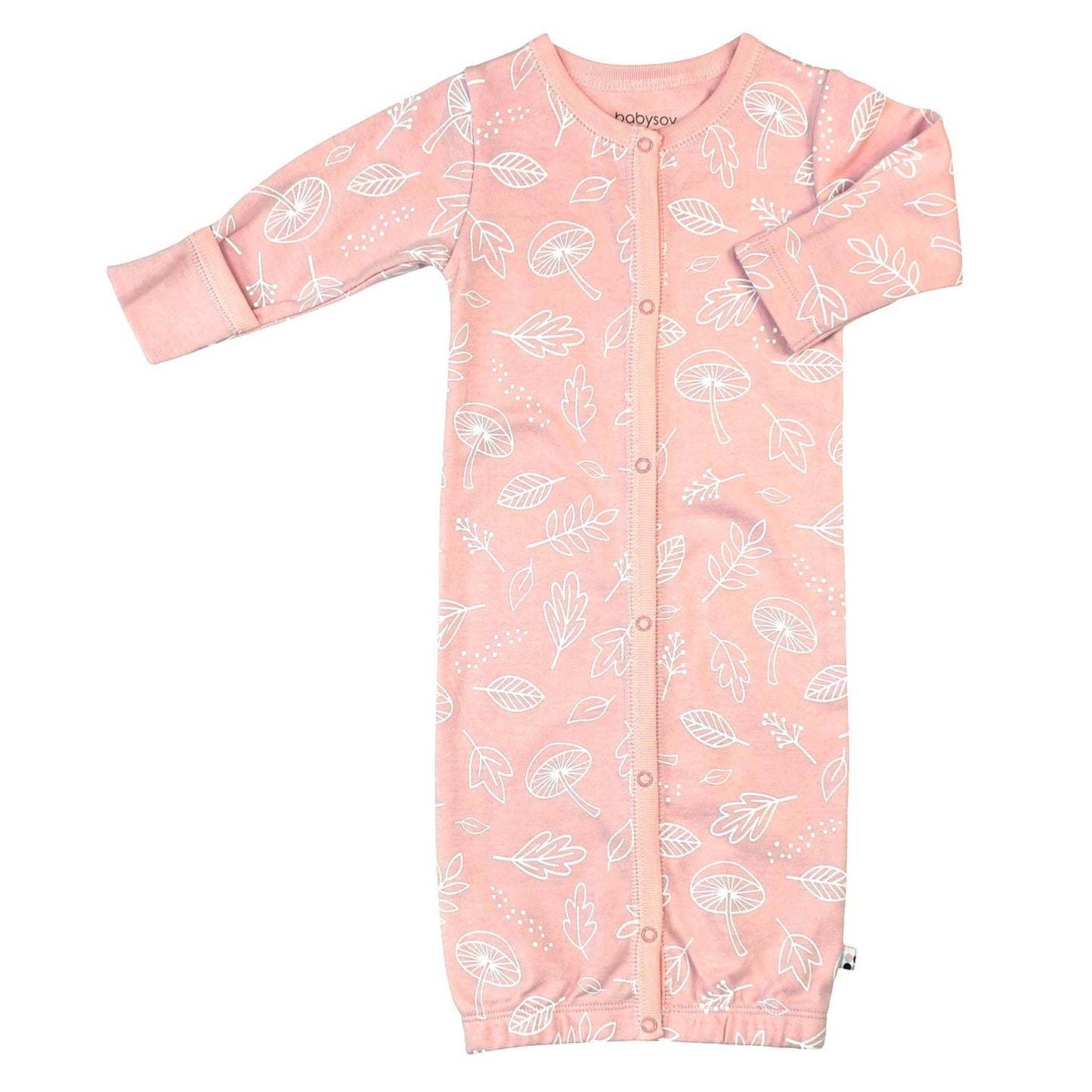 Babysoy Pattern Print Baby Snaps Gown