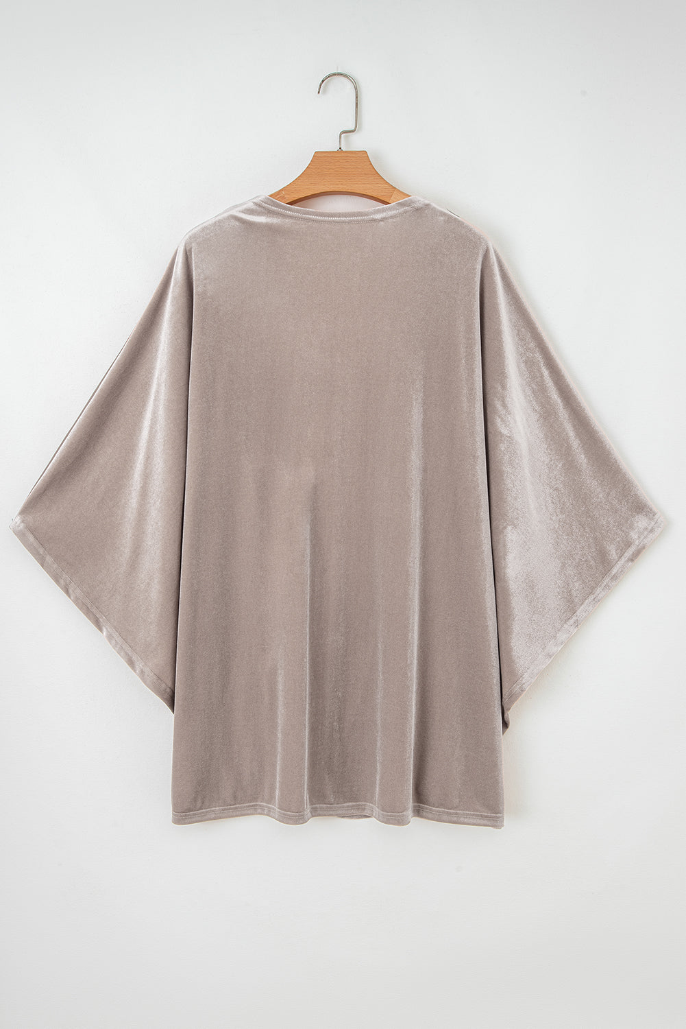Velvet 3/4 Sleeve Open Front Kimono