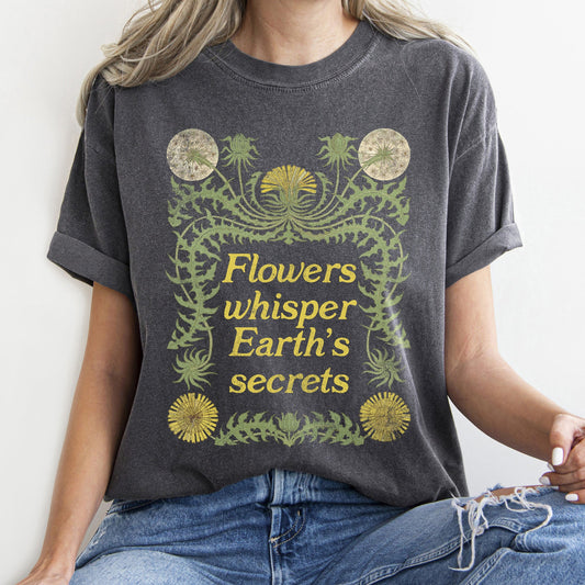 Flowers Whisper Vintage Comfort Colors Tshirt