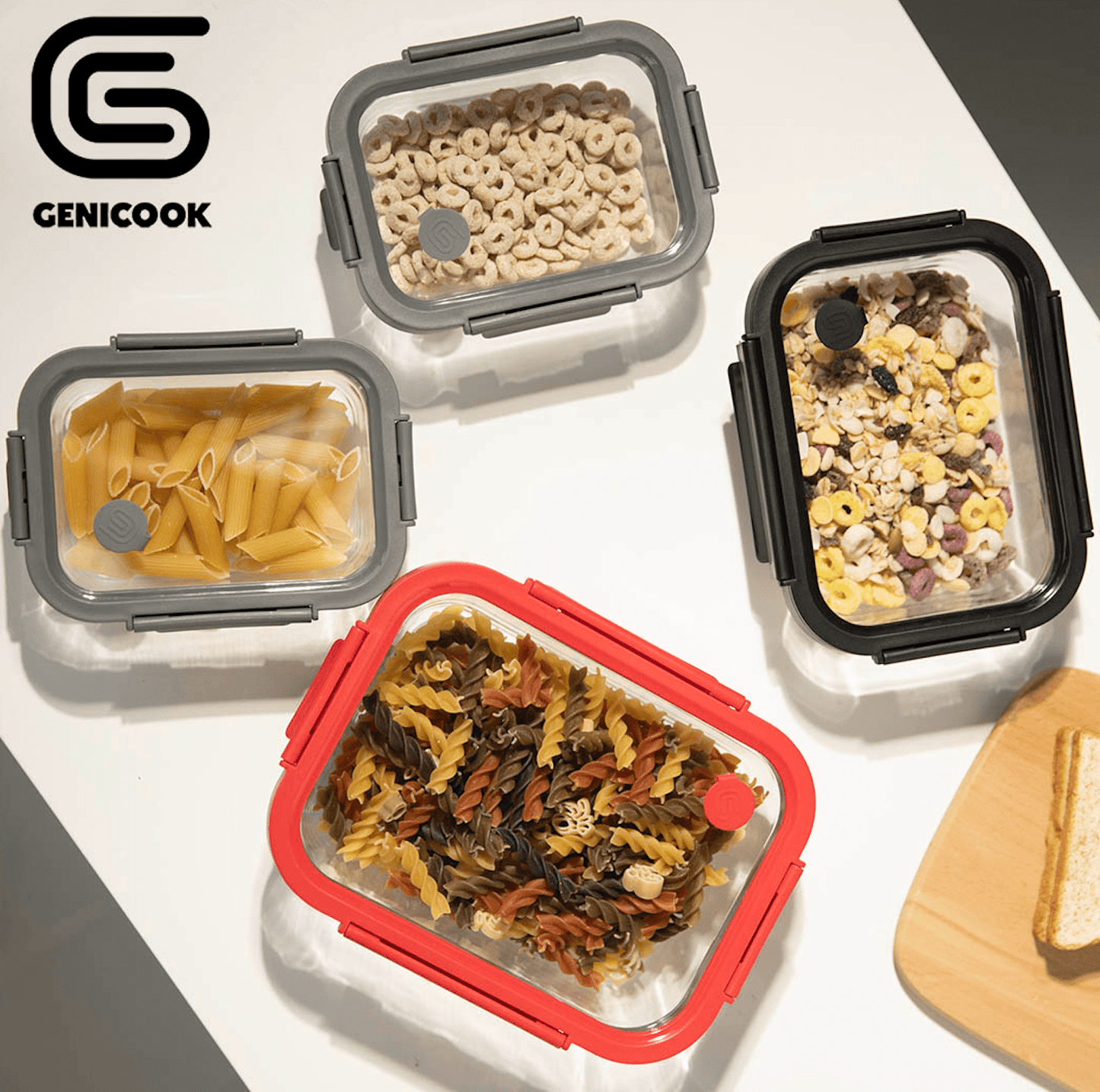 Glass Containers & Lids - Rectangular