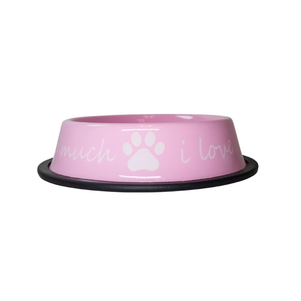 I LOVE YOU SO MUCH Modern Stainless Steel Dog Bowl – 24oz