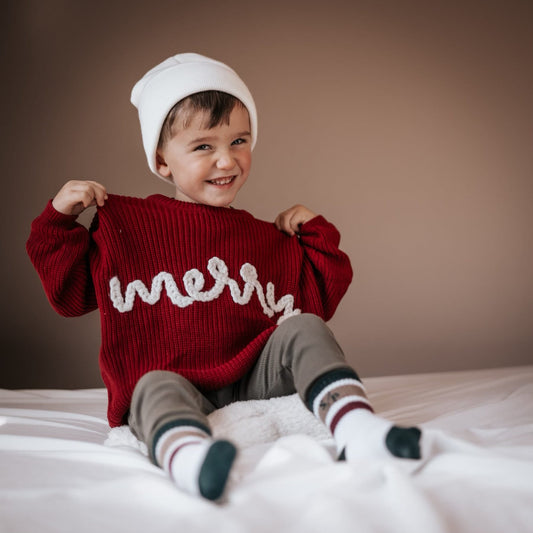 Merry Hand Embroidered Sweater *0-3 & 3-6 months left