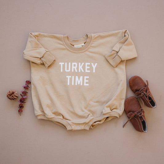 Turkey Time Sweatshirt Romper  - more colors