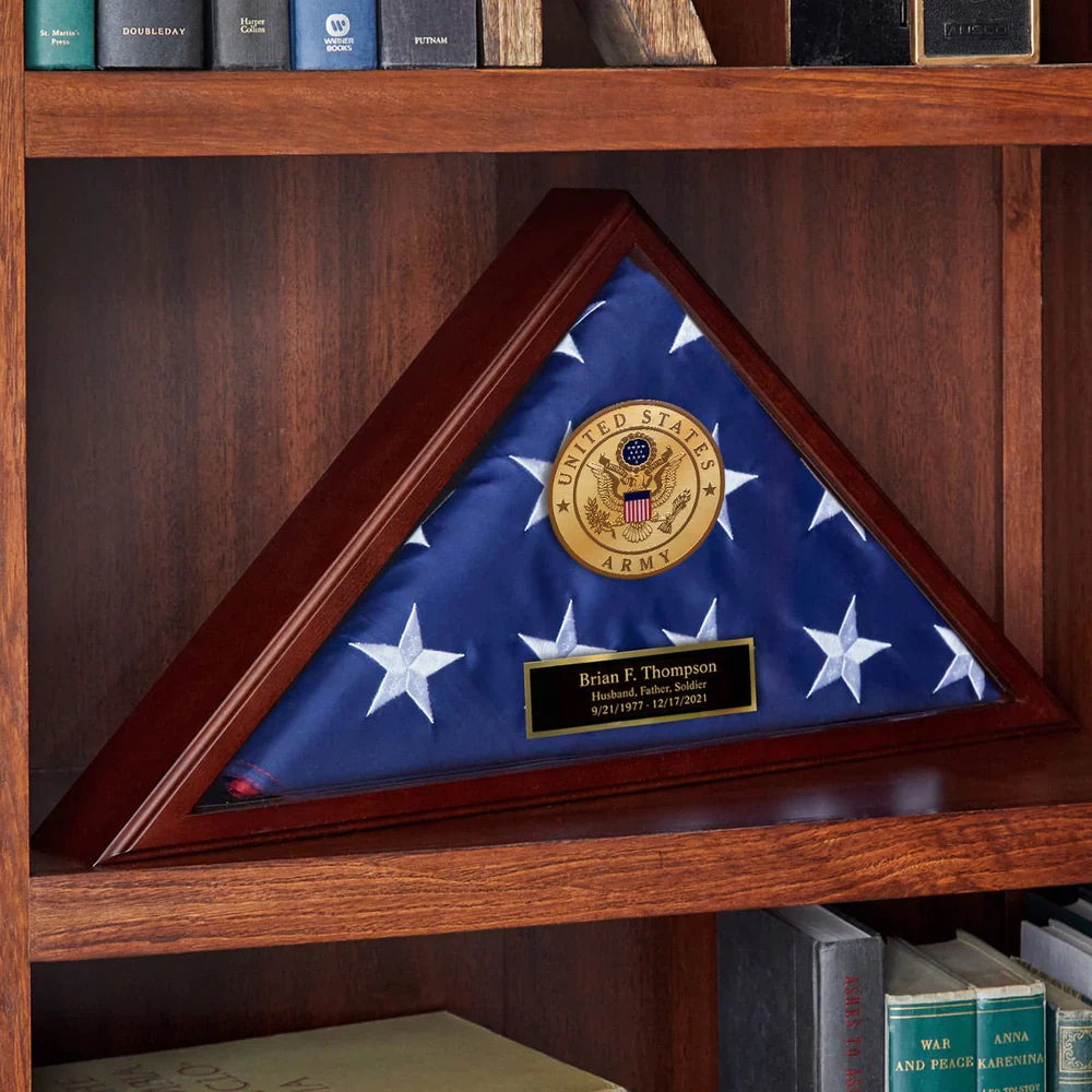 Personalized Cherry Flag Case Gift for Army Soldier - Made in USA