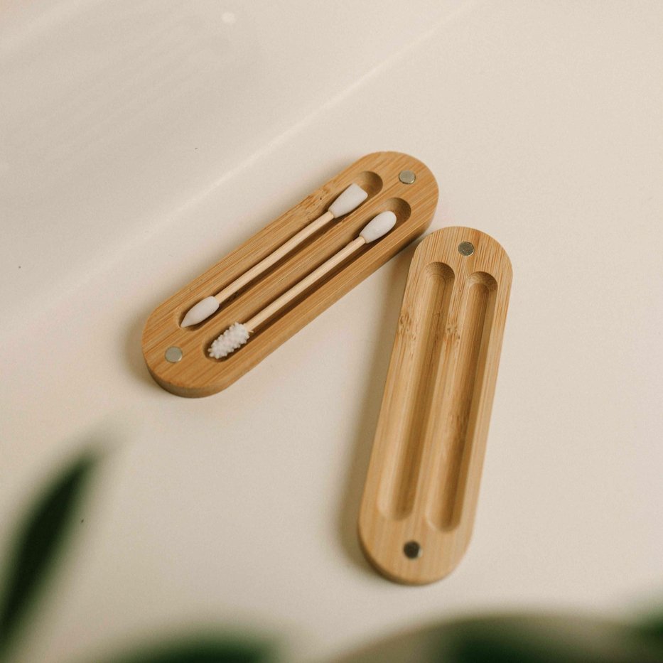 Reusable Bamboo Ear Swabs with Case