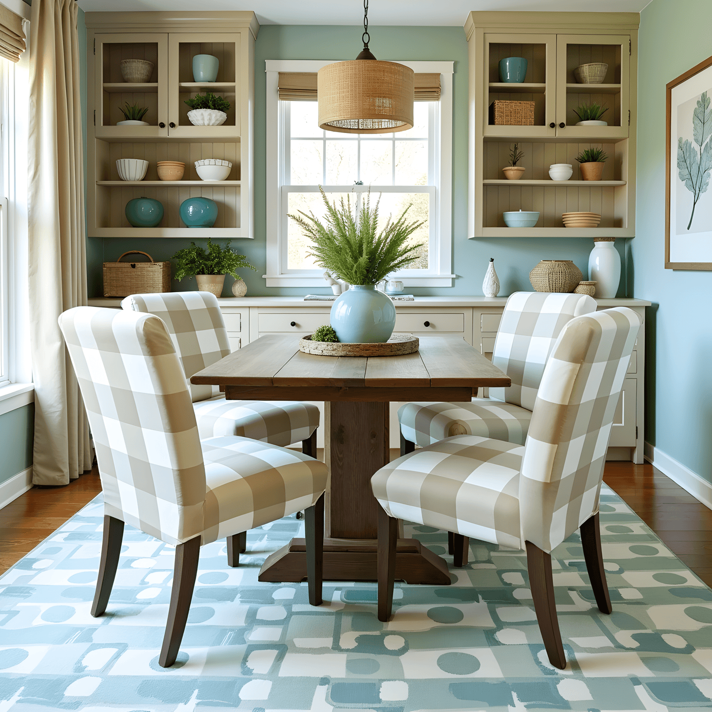 2 Pack, Buffalo Check Beige Dining Chair Cover, Compatible with IKEA Henriksdal, Euro/Aus