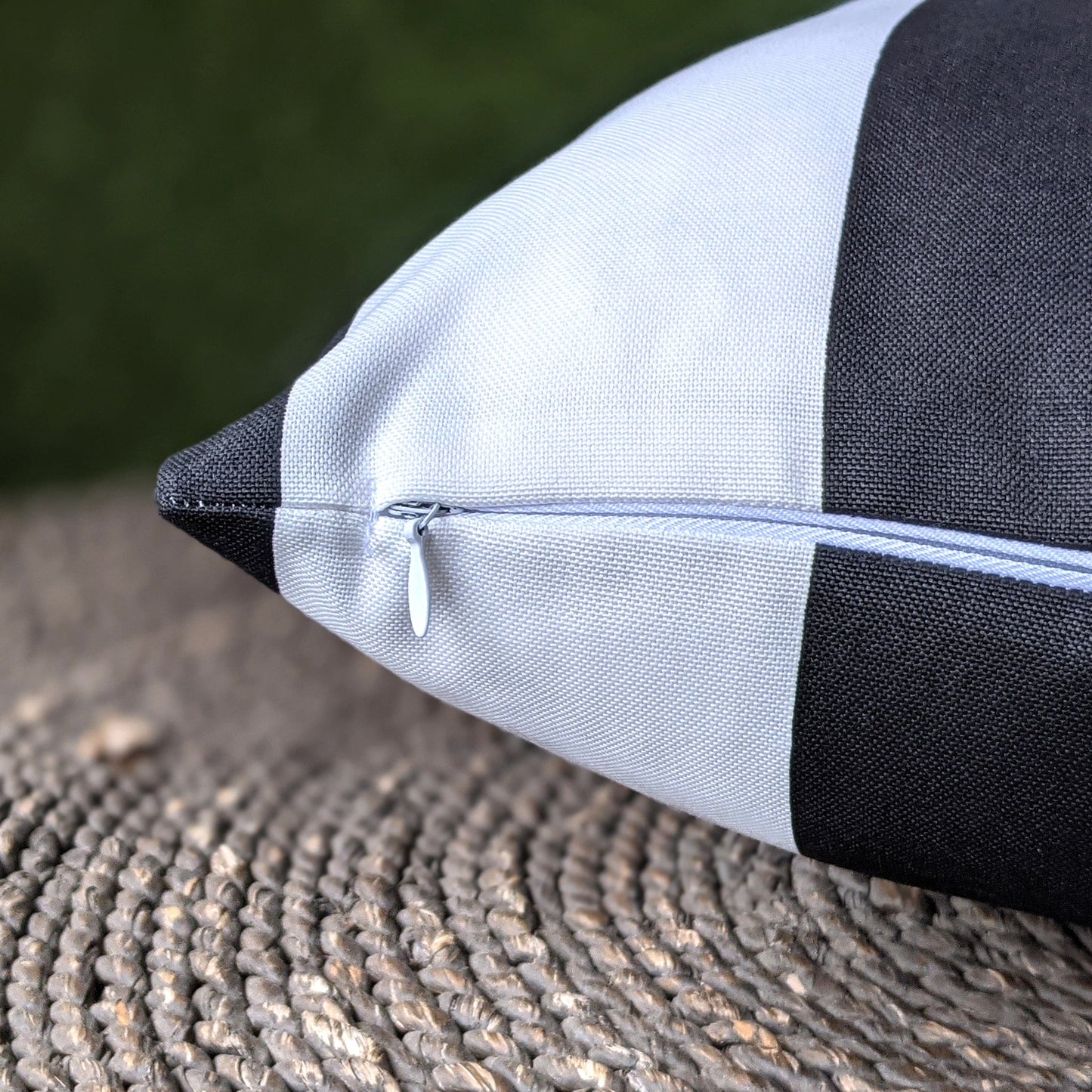 Black White Stripe Outdoor Pillow Covers – 2 Pack – Compatible with IKEA Duvholmen & Kuddarna