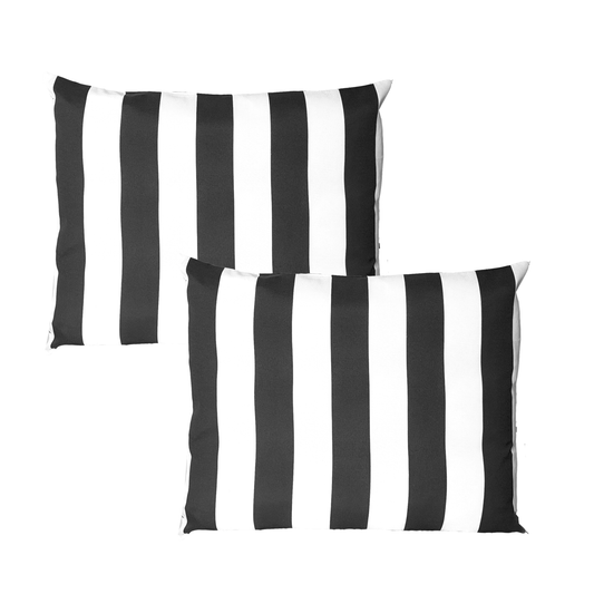 2 Pack Outdoor Pillow Covers | Black White Stripe | Compatible with IKEA Duvholmen and Kuddarna Cushions
