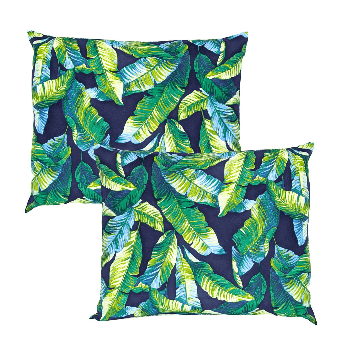2 Pack Outdoor Pillow Covers | Green Banana Leaf Jungle Print | Compatible with IKEA Duvholmen and Kuddarna Cushions