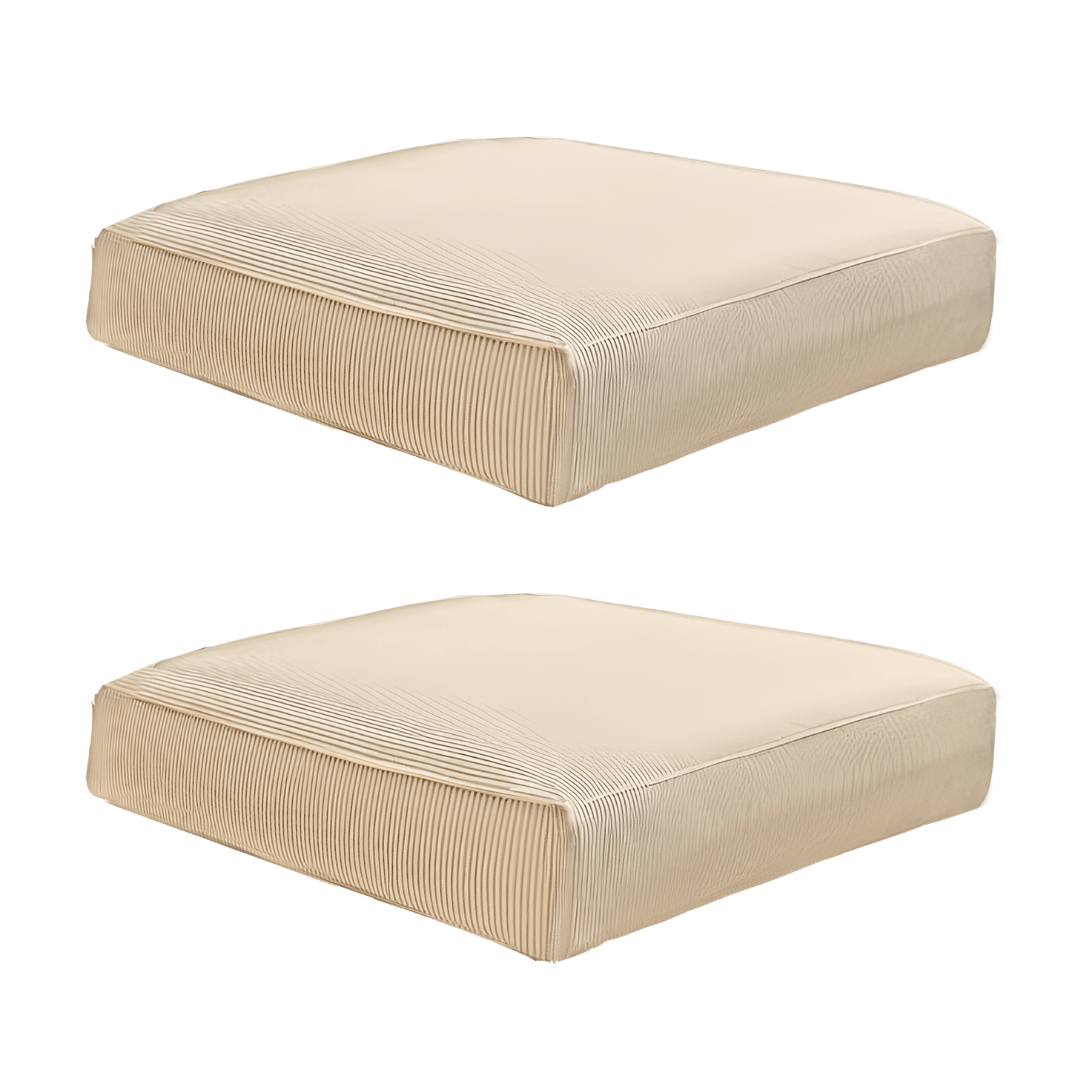 2 Pack Outdoor Seat Covers | Beige Stripe | Compatible with IKEA Duvholmen Inner Cushion
