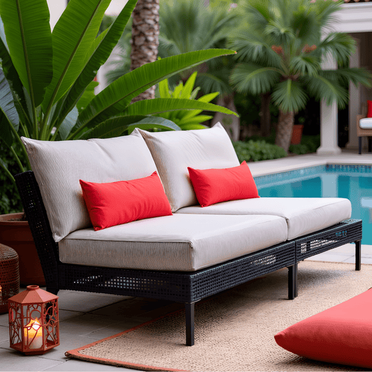 Rockin Cushions Outdoor Slip Covers | Beige Stripe | Compatible with IKEA Duvholmen Kuddarna Cushions | Includes 2 Kuddarna Pillow Covers and 2 Duvholmen Seat Covers - Set of 4