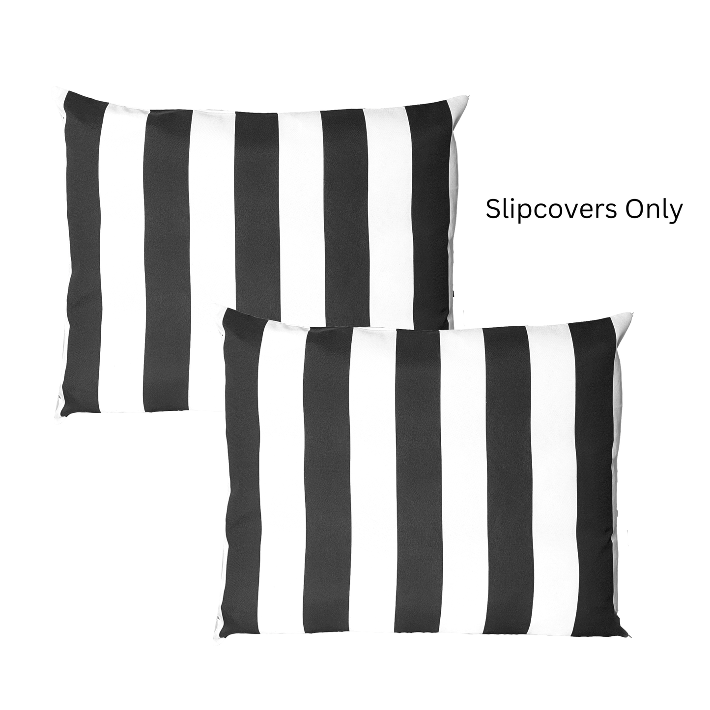 8-PIECE DELUXE BUNDLE Outdoor Cushion Covers and Chair Pads – Compatible with IKEA Duvholmen, Chic Black and White Cabana Stripe