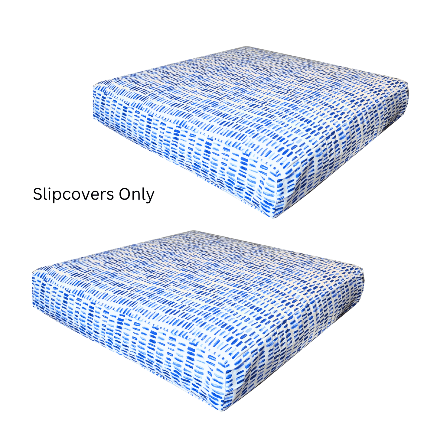 Rockin Cushions Outdoor Slip Covers | Blue Rain | Compatible with IKEA Duvholmen Cushions | Includes 2 Duvholmen Pillow Covers and 2 Duvholmen Seat Covers - Set of 4