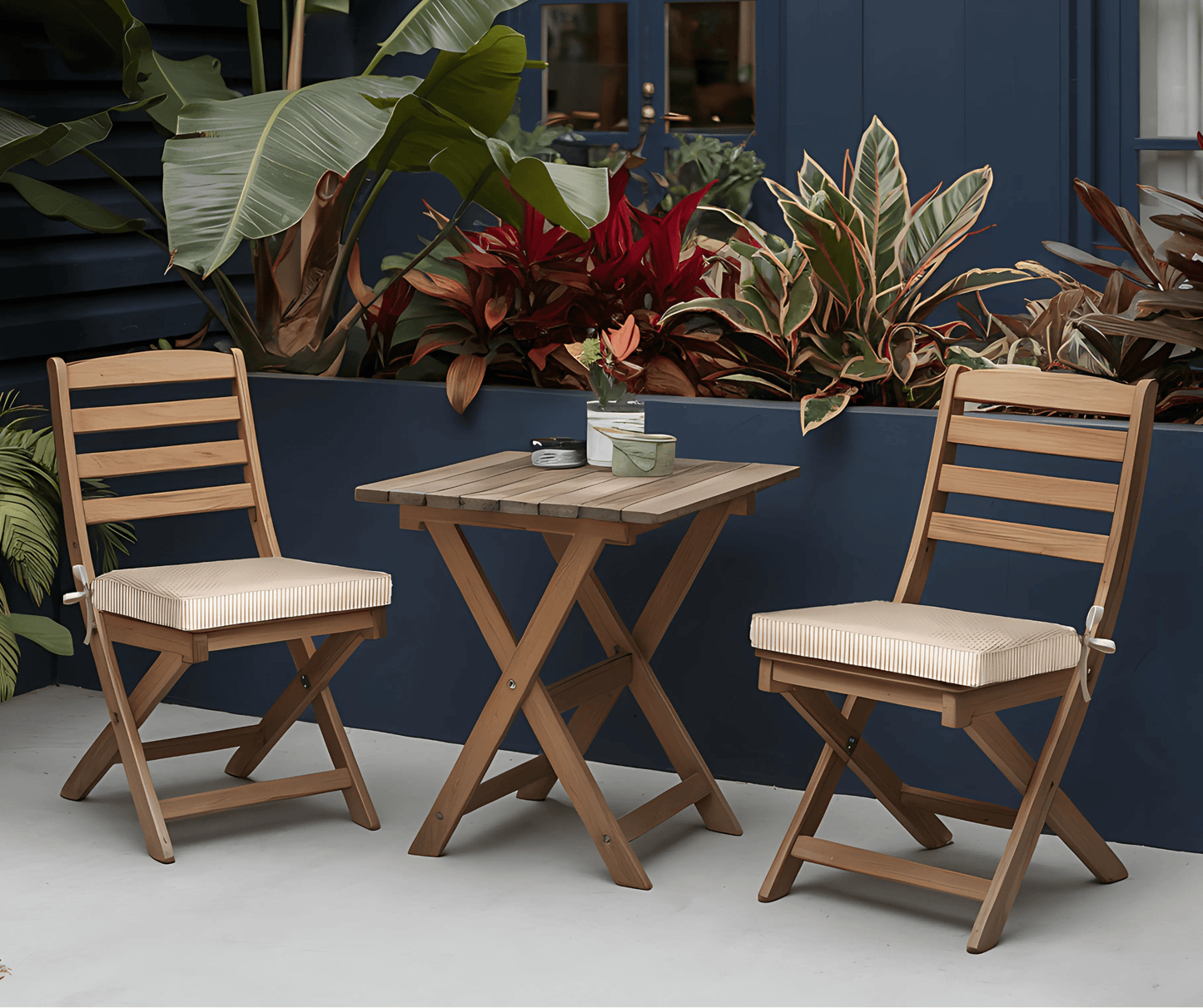 8-PIECE DELUXE BUNDLE, Beige Stripe Outdoor Cushion Cover Set and Chair Pads – Compatible with IKEA Duvholmen