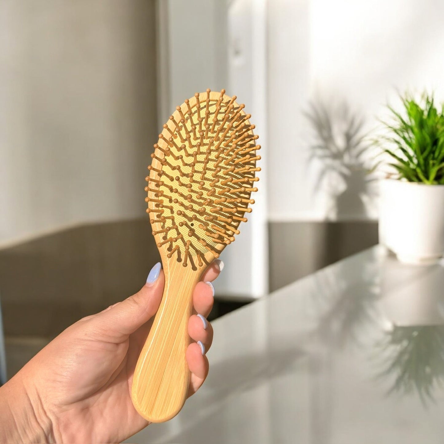 Bamboo Rounded Hair Brush | Classic Handle
