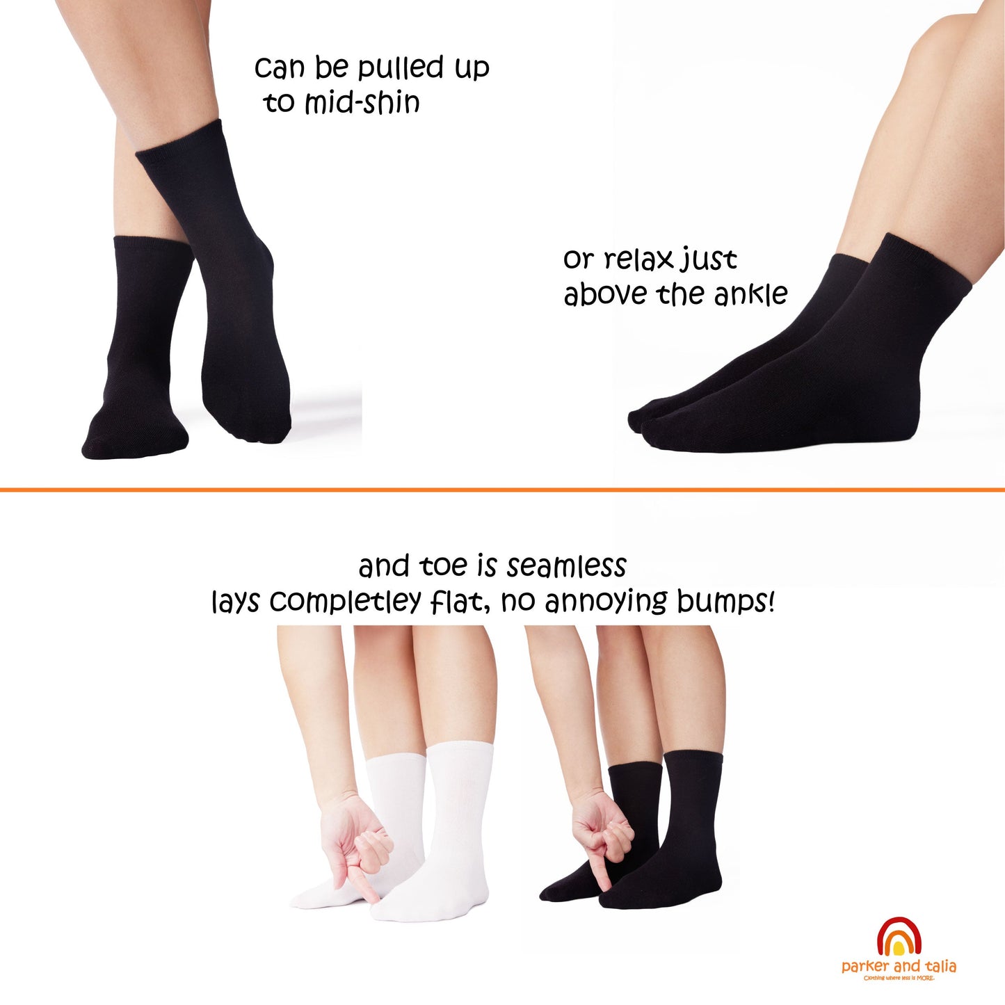 SmoothToe™ Essentials Crew – Seamless Toe Sensory-Friendly Socks 3-Pack