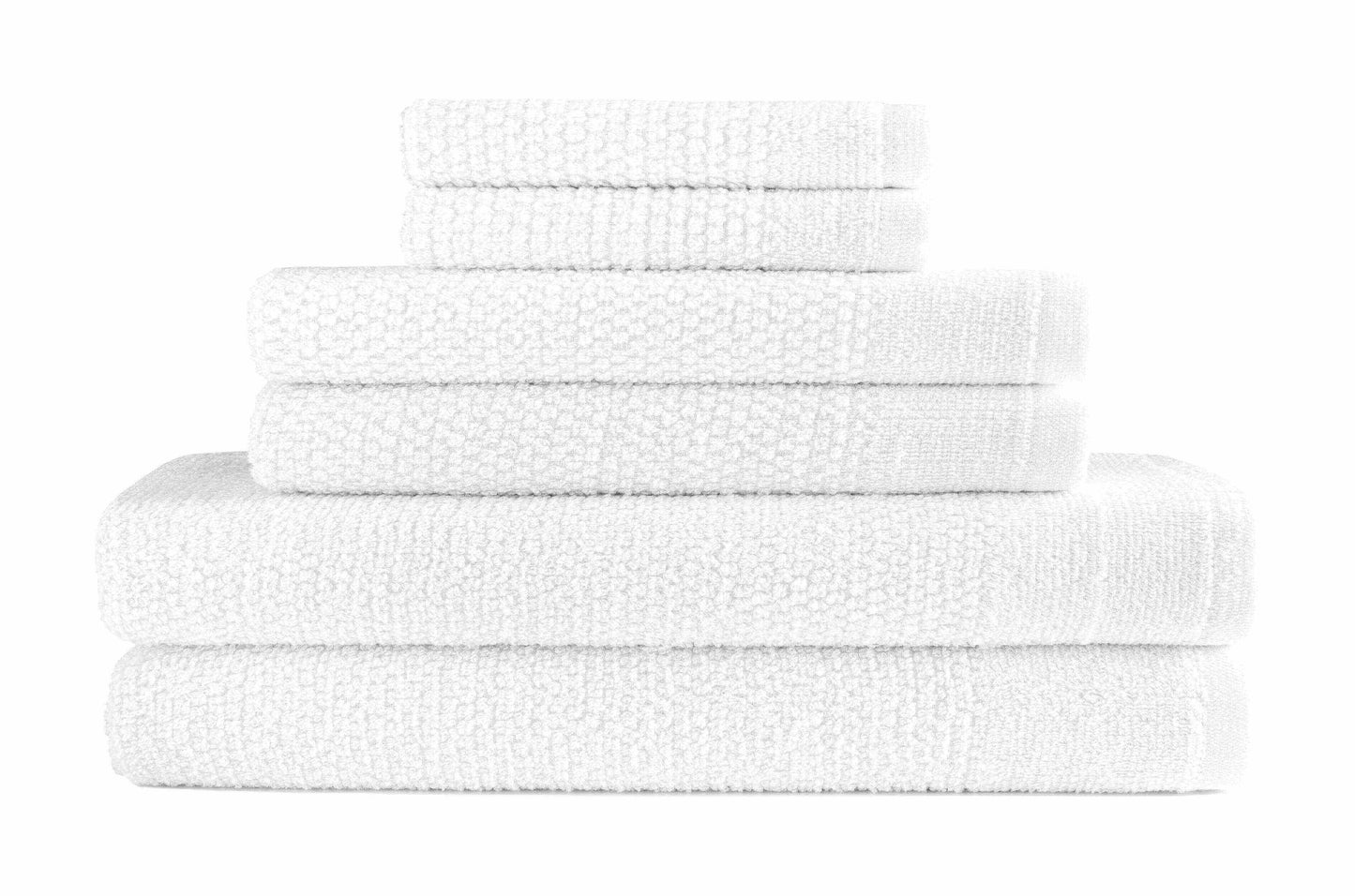 Dan River 6 Piece Popcorn Cotton Bath Towel Set.